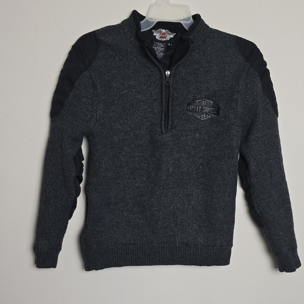 Zip Up Quater Harley-Davidson Women Charcoal Sweater